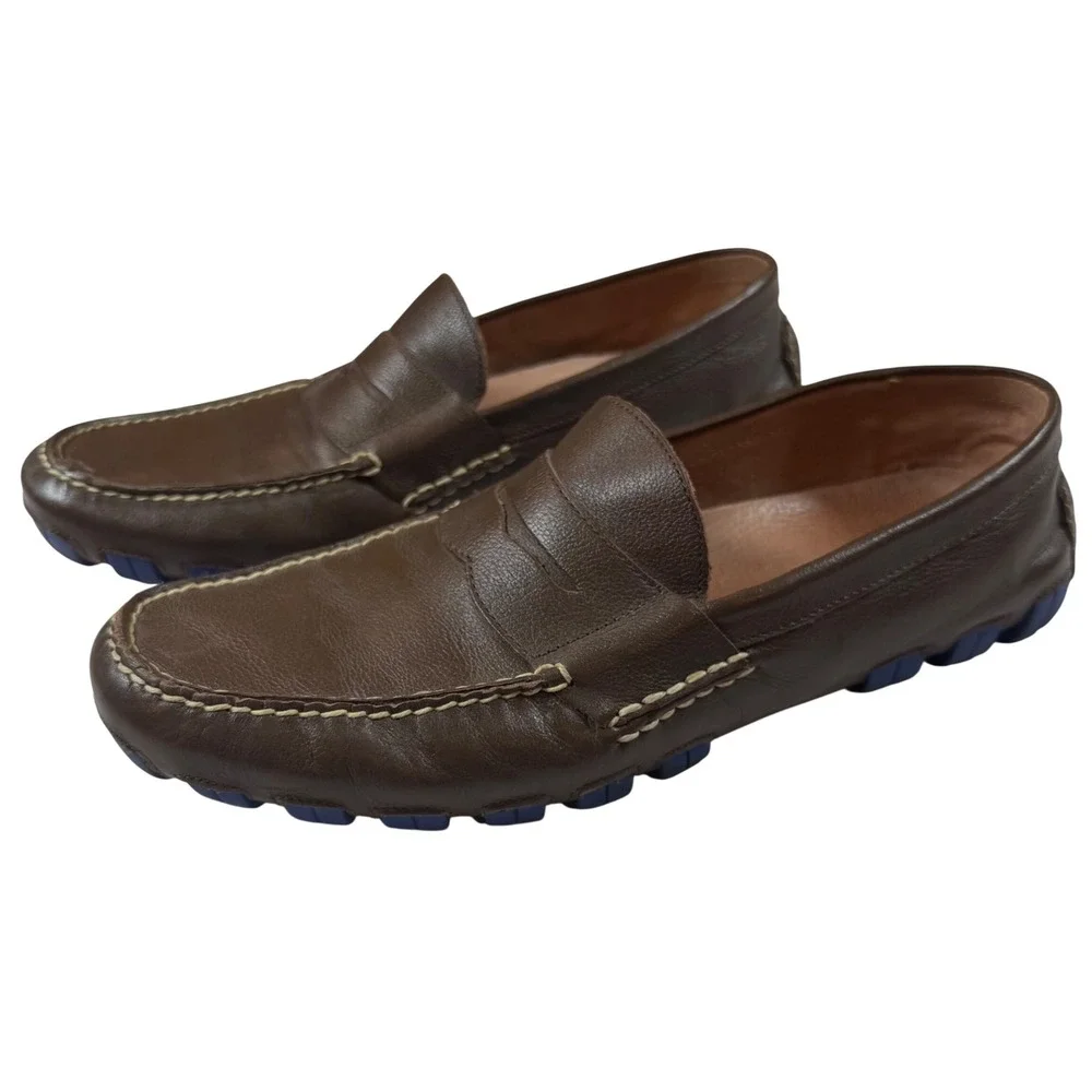 Polo Ralph Lauren Arkley Penny Brown Leather Driving Mocs Loafers Mens 13 D